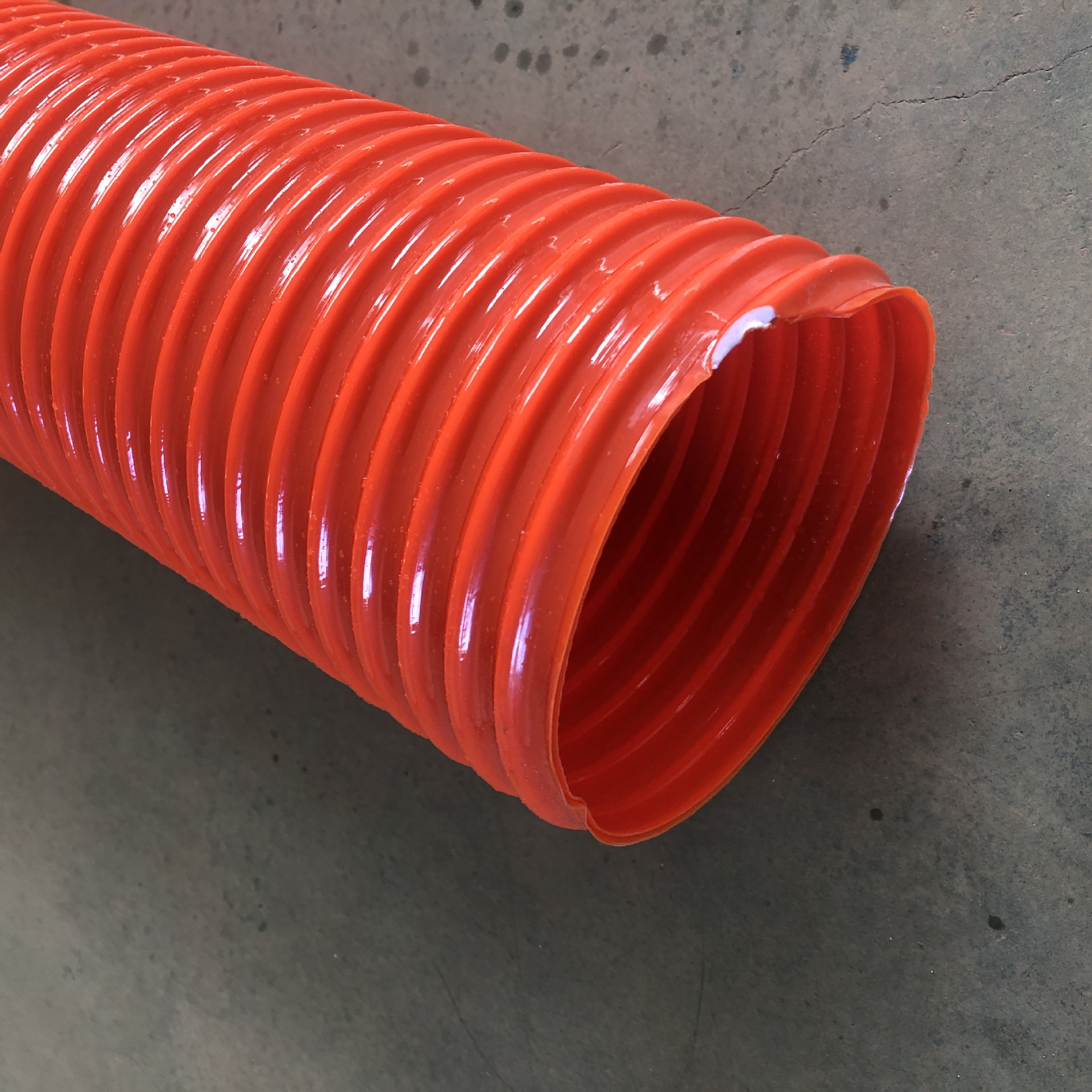 pvc水管厂家直销橙色110mm大口径通风排气pvc波纹软管
