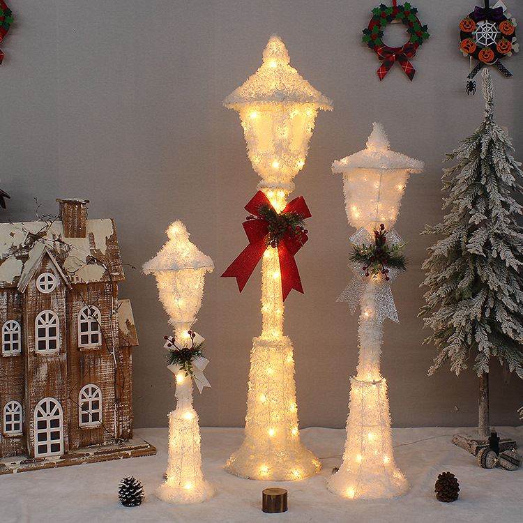 Flocking Luminous Street Lamp Christmas Tree Decoration Supplies Scene Decoration