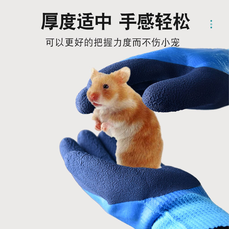 防咬手套仓鼠用品小宠物儿童防护手套洗澡防抓伤猫兔子鹦鹉金