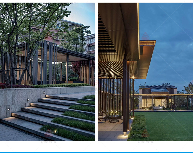 厂家直供不锈钢廊架售楼部园林示范区景观庭院连廊搭建钢结构廊架