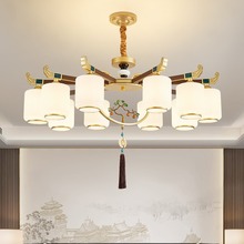 新中式别墅大吊灯禅意中国风餐厅饭店包厢灯楼中楼高级感客厅吊灯