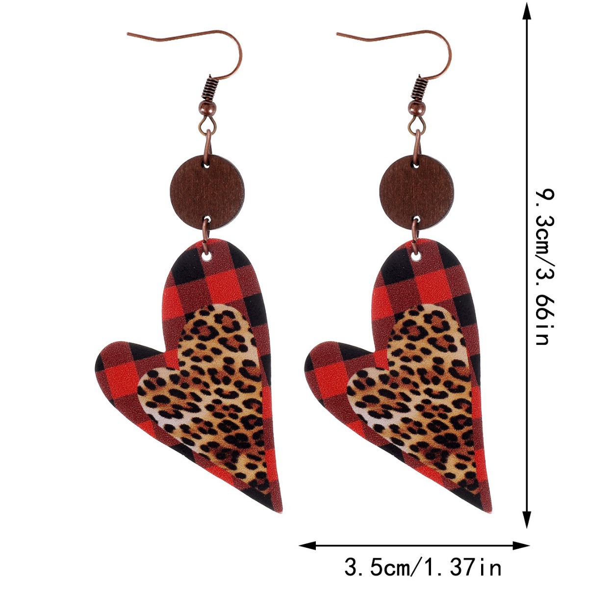 Cross-Border Multiple Love Pattern Earrings Leopard Print Leather Eardrops Women Aliexpress Amazon