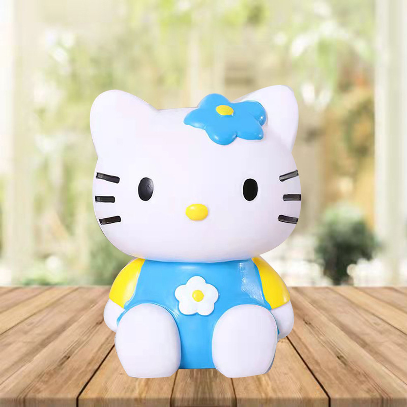 小红书同款搪胶娃娃暗黑风kitty猫手绘手工diy涂色石膏娃娃存钱罐