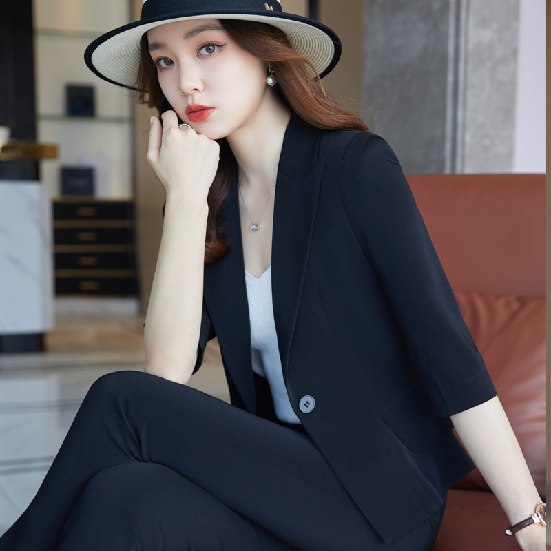 职业装西装套装夏季气质ol通勤工装商务正装教师经理工作服女西服