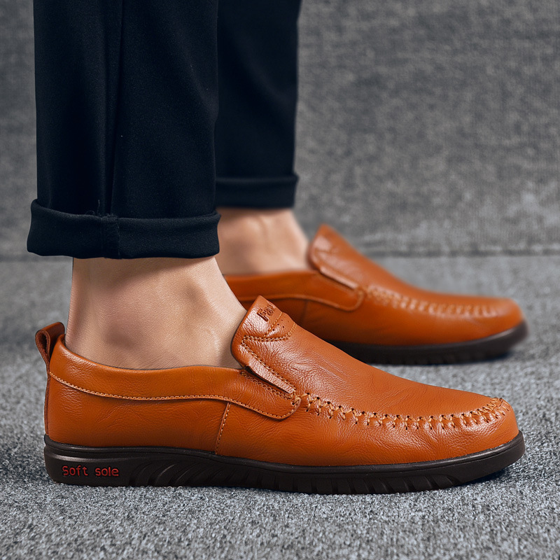 一脚蹬夏季韩版休闲男士皮鞋时尚潮流英伦休闲男鞋豆豆鞋大shoes