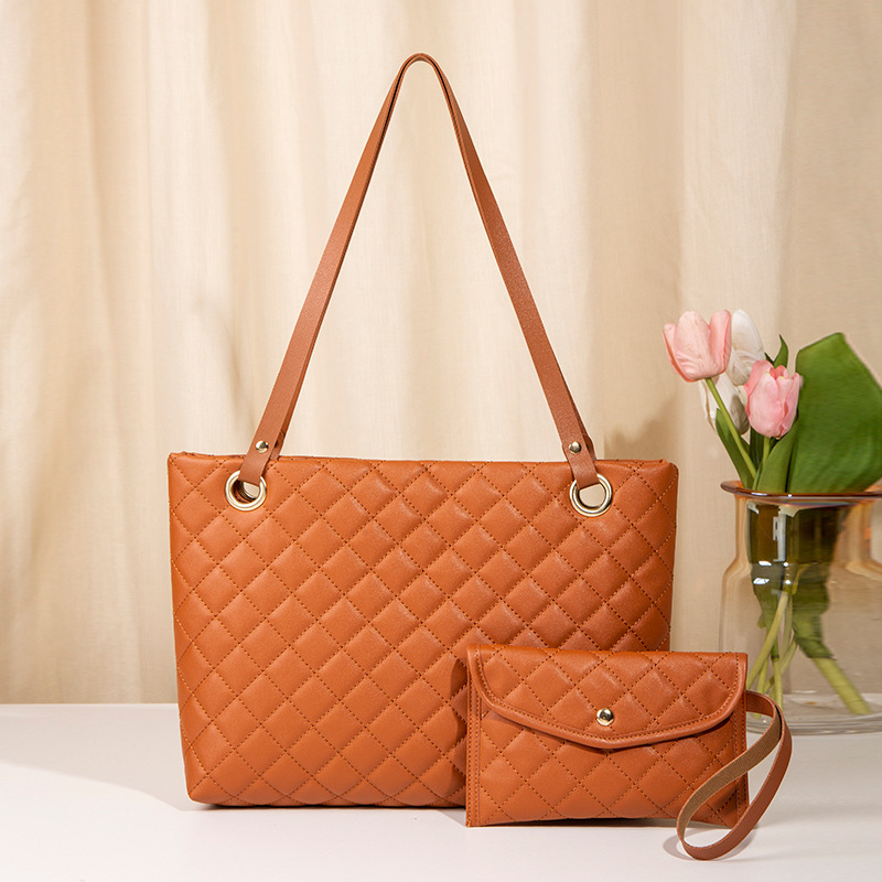 Women's Handbag 2023 New Women's Chic Bag Large Capacity Totes Suit Embroidery Bag Diamond Check Bag Wholesale