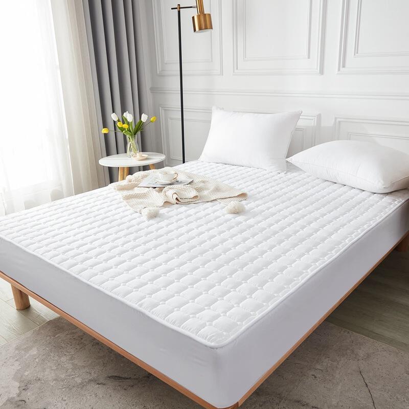 床笠单件酒店风格床垫保护套防滑夹棉款加厚席梦思套子防尘罩白色