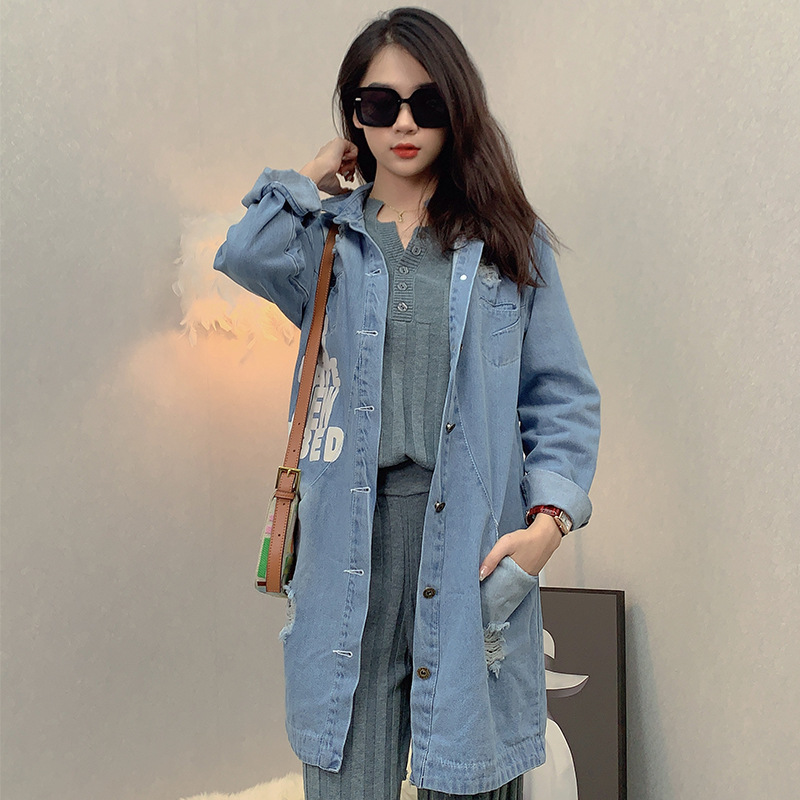 牛仔外套中长款薄