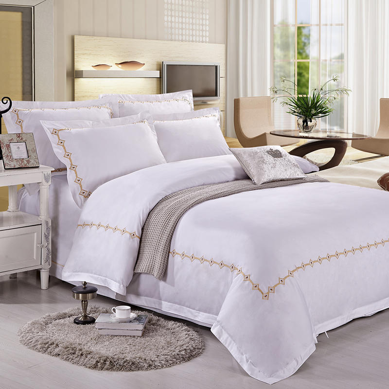 Five-Star Hotel Special Quilt Cover Four-Piece Cotton Satin European Style Embroided Bed Sheet B & B Hotel Bedding