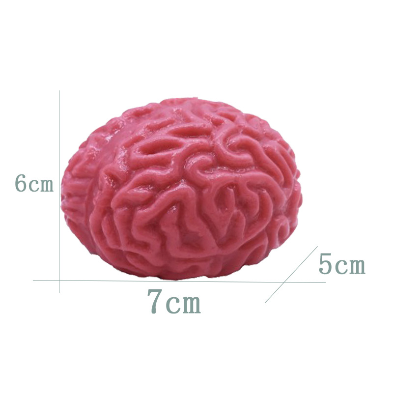 Cross-Border TPR Soft Rubber Brain Halloween Stress Ball Funny Creative Spoof Stress Ball Novelty Toys