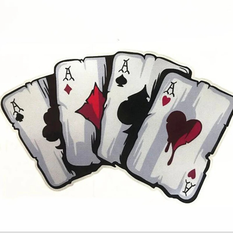 外贸爆款扑克牌车贴汽车摩托车装饰改装划痕遮挡个性创意防水贴纸