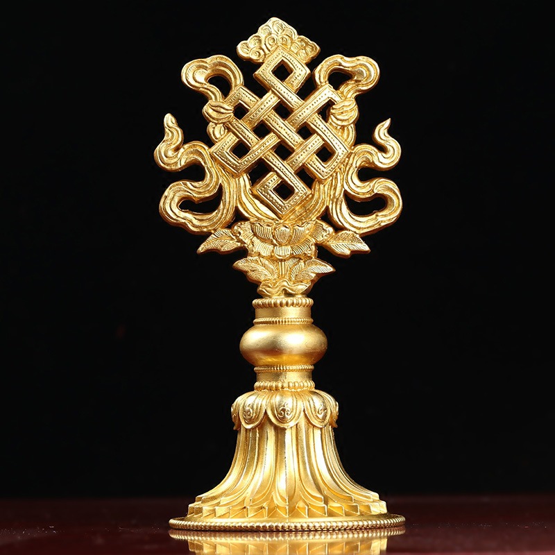 八吉祥摆件全鎏金铜藏传用品吉祥八宝密宗佛堂供佛供品-阿里巴巴