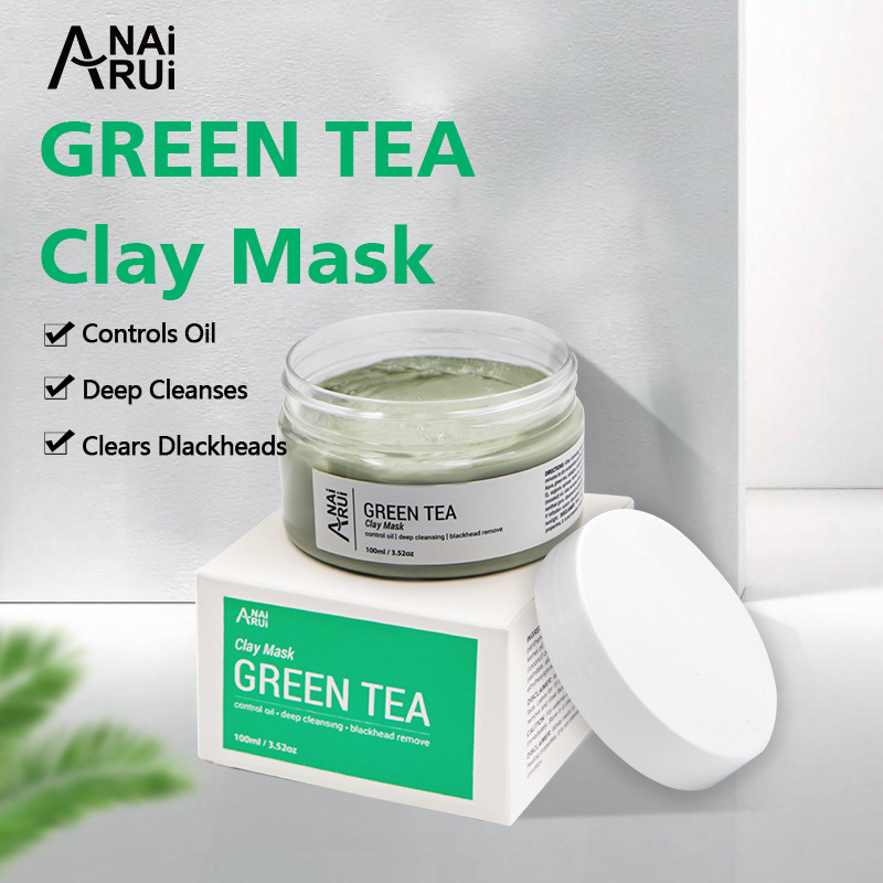 跨境商品绿茶泥膜 清爽滋润补水保湿清洁面膜 涂抹式水洗泥膜