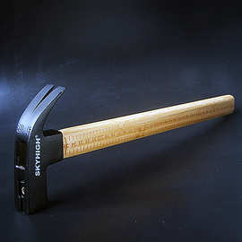 da4k澳新新款奥新工具高碳钢黑塑竹柄方头羊角锤木工带磁锤子榔头