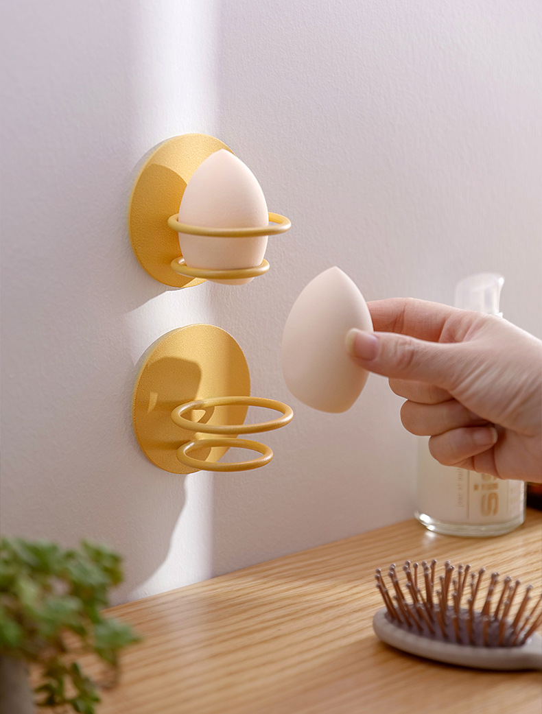 美妆蛋架子化妆海绵蛋托架收纳铁艺支架彩妆粉扑晾晒创意壁挂架