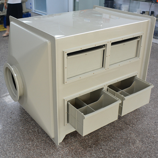 厂家定制塑料除雾吸附塔 pp活性炭箱阻燃聚丙烯活性炭废气处理塔