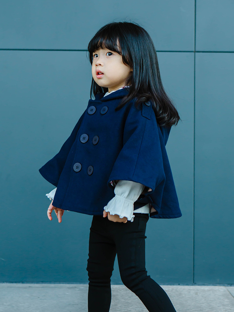 婴儿披风斗篷春秋冬外出防风儿童外套女宝宝日系披肩男童冬装衣服