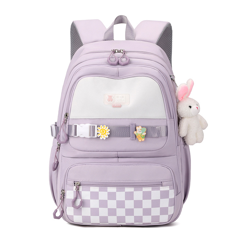 New Girls Junior's Schoolbag Middle School Burden Reduction Spine Protection Leisure Backpack Large Capacity Commuter Student Backpack