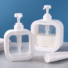 大容量旅行分装瓶按压式洗手液瓶简约透明可视洗发水沐浴露空瓶子