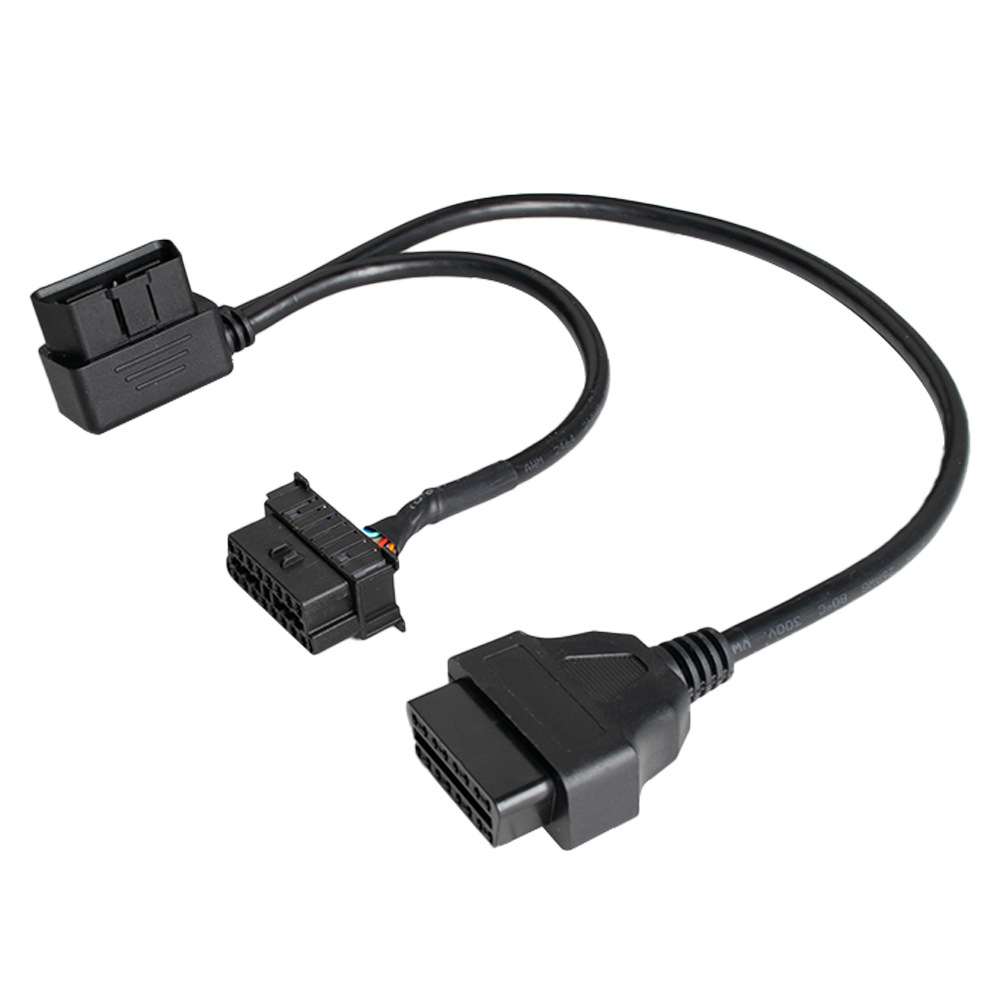 obd2一分二延长线汽车电脑连接转换奔驰插头16针16芯30cm-阿里巴巴