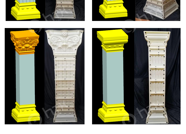 模型柱子光滑光面模具装饰罗马柱光板圆柱欧式外墙圆形水泥柱别墅
