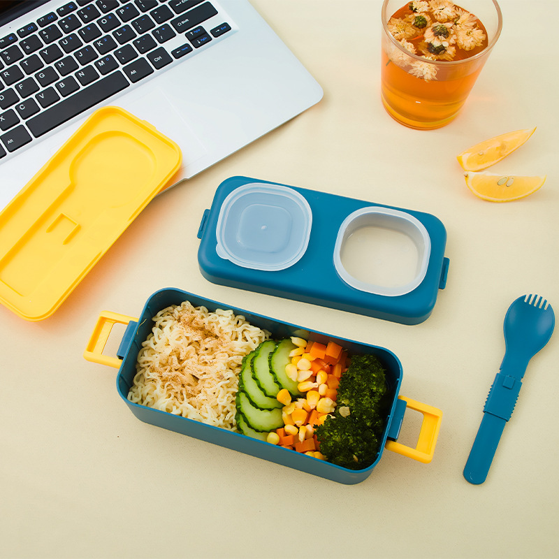 No Odor Packing Lunch Box Light Food Fat Reduction Salad Bowl Fitness Office Worker Student Lunch Box with Sauce Dipping Boxes Cross-Border