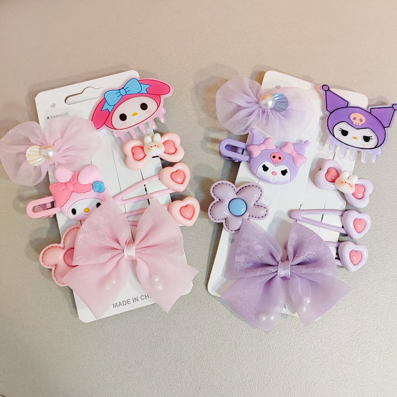 Children's Barrettes 8-Piece Colorful Sanrio Baby Bangs Hairpin Girl Hair Patch Side Clip Suit