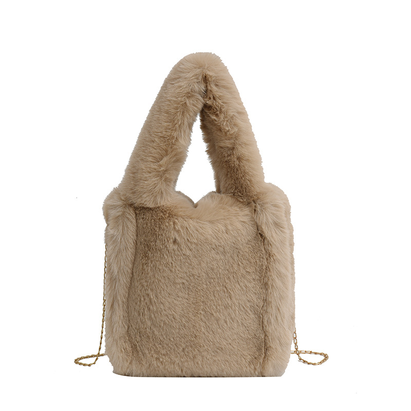 Winter New Fur Bag Women's Bag 2022 Fashionable Large Capacity Women's Shoulder Messenger Handbag Plush Tote Bag