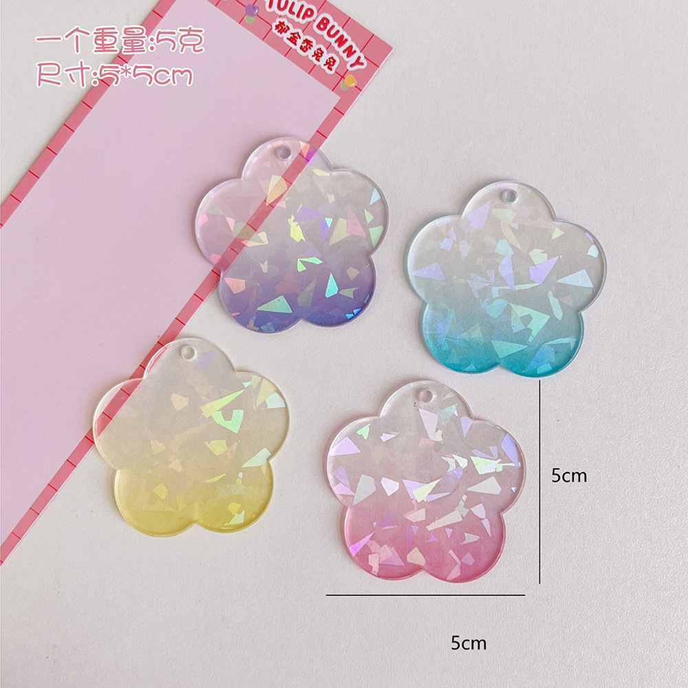 Diy Goka Small round Palte Glitter Gradient Acrylic Keychain Pendant Notebook Goka Transparent Set Goka Plate Card