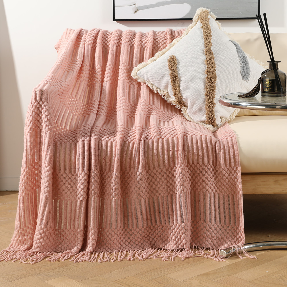 Nordic Sofa Blanket Hotel Bed Throw Beanie Blanket Tassel Shawl Blanket Bed Tail Cloth Cover Blanket B & B Bed Towel Wholesale