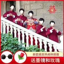 纯棉中式长衫男相声大褂民国长袍男女青年粗布复古中国