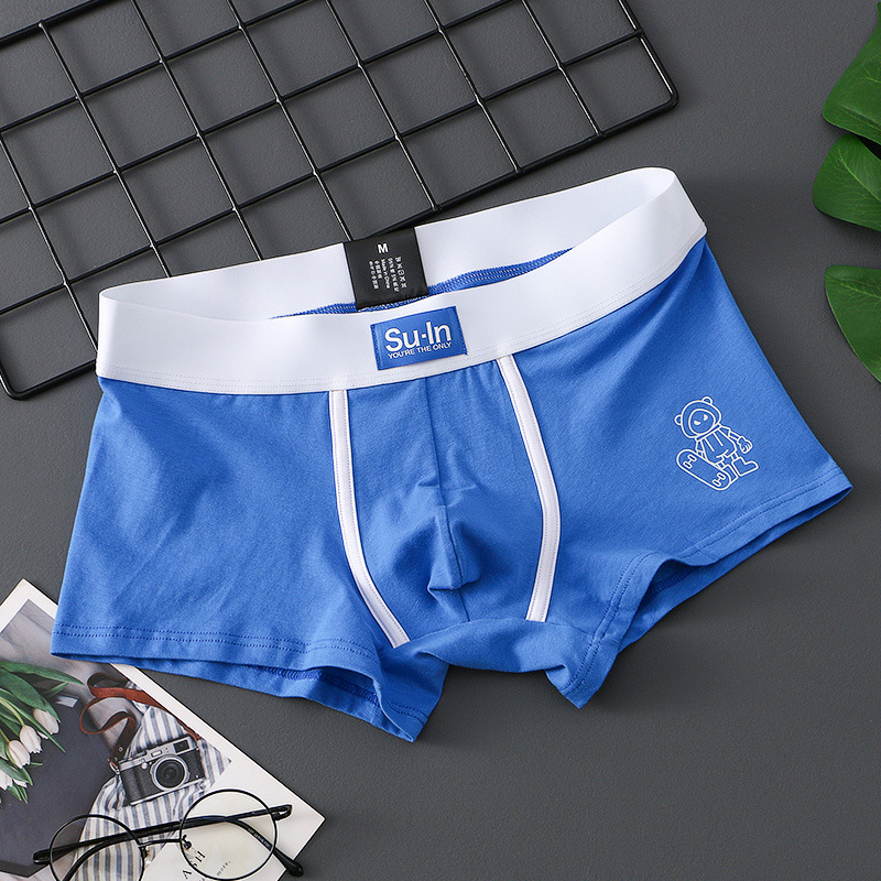 Shu Nei Shunei40 PCs Purified Cotton Men's Underwear Birth Year Red Underpants Middle Waist Student Cartoon Boxer Shorts