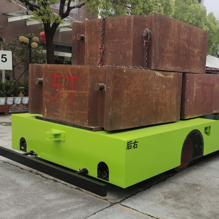 富文20t无轨电动平车技术整体构造动力与平板车一体动力形式蓄电池