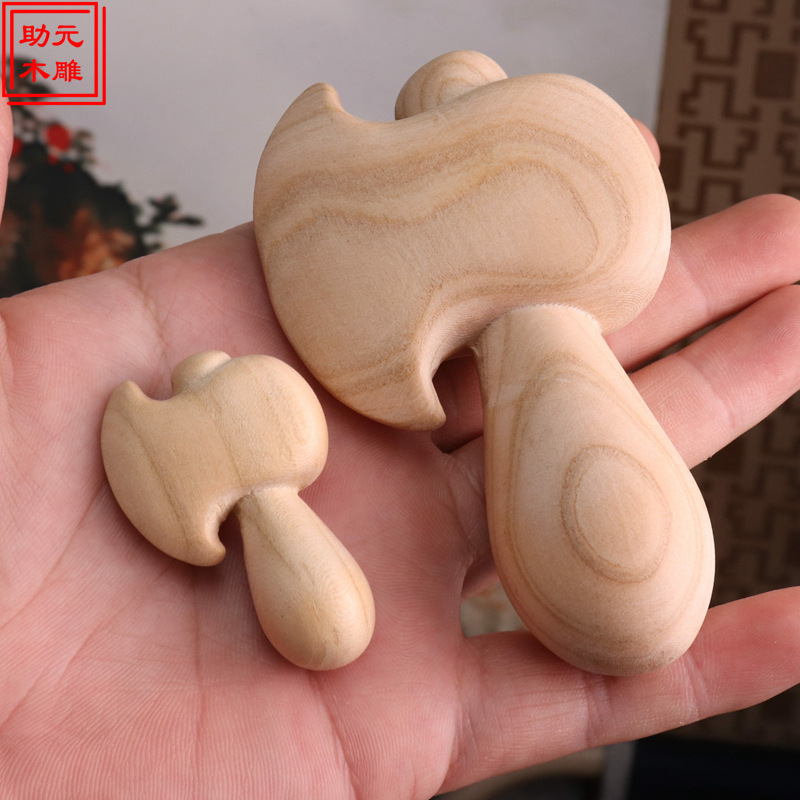 【一件代发】桃木小肥斧胖斧头斧子手把件木质工艺品卡通直播货源