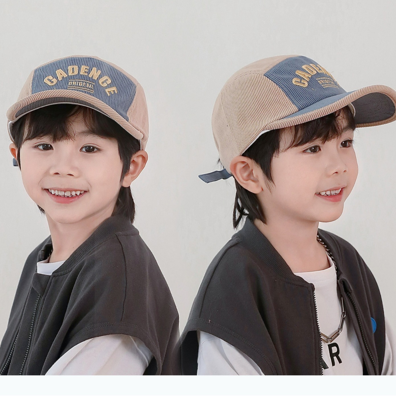 韩版儿童帽子批发春秋新款小学生棒球帽拼色字母街头鸭舌帽外贸潮