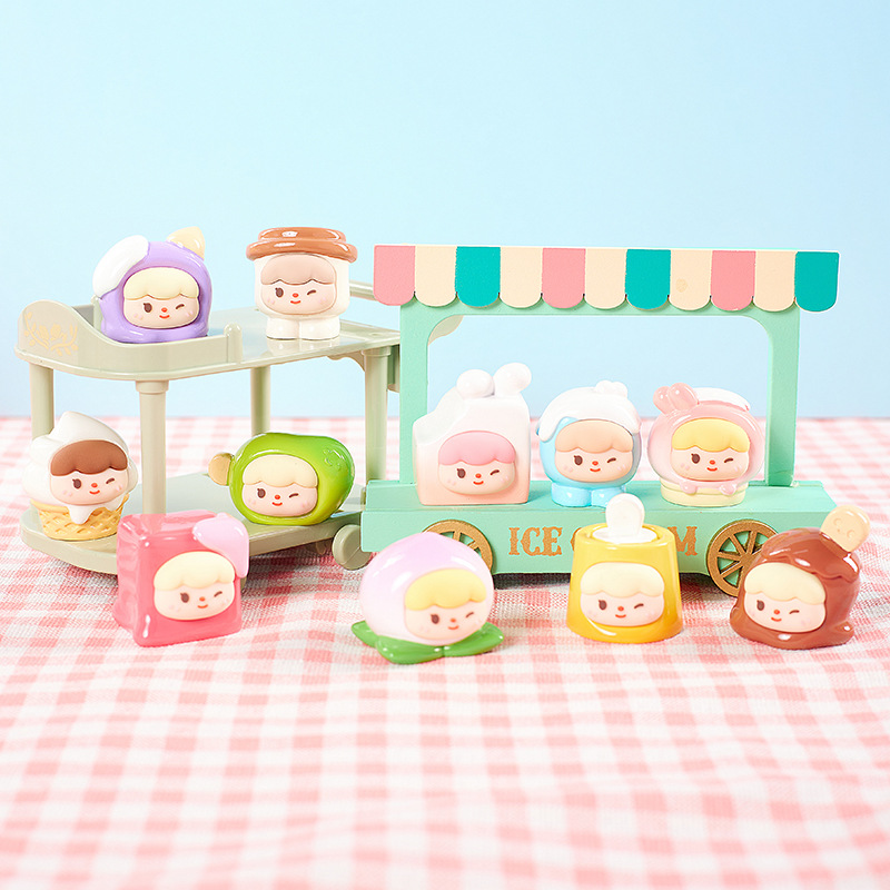 雪糕部落萌粒盲袋创意可爱雪糕小萌粒盲盒少女心树脂手办盲盒摆件