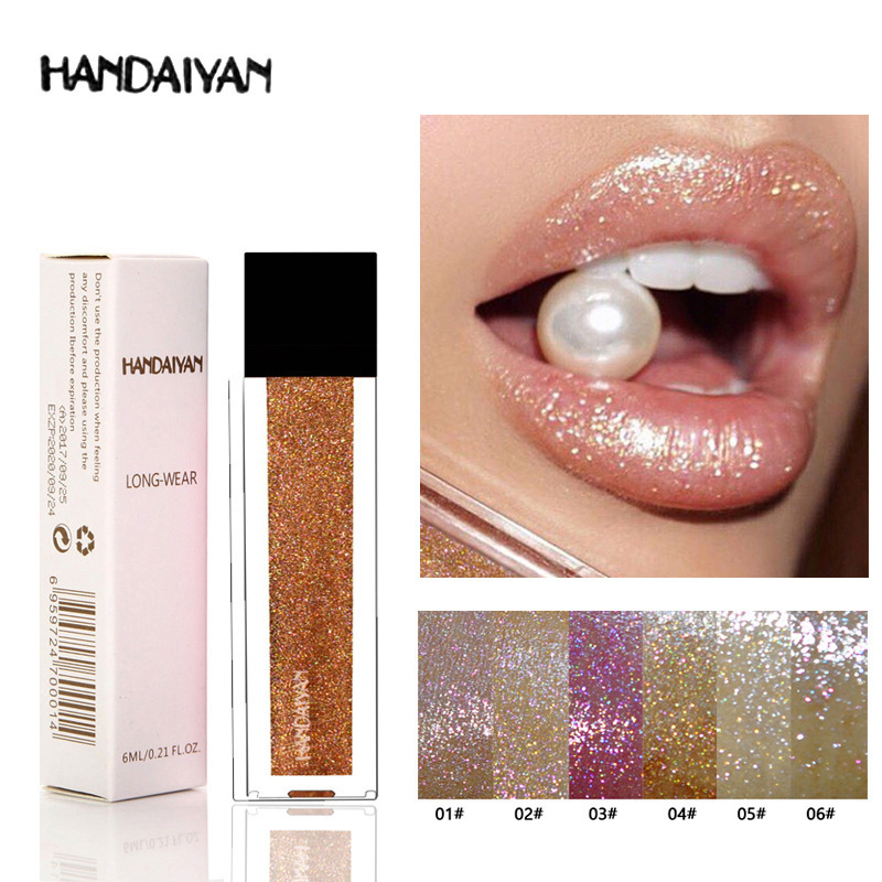 Handaiyan Han Daiyan Mermaid Color Colorful Lip Gloss Lip Glaze Pearl Moisturizing Lip Gloss and Lip Gloss Cross-Border Makeup