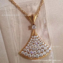 宝格丽红玉髓扇形扇子小裙子项链耳钉耳环耳坠18k蛇形蛇骨灵蛇