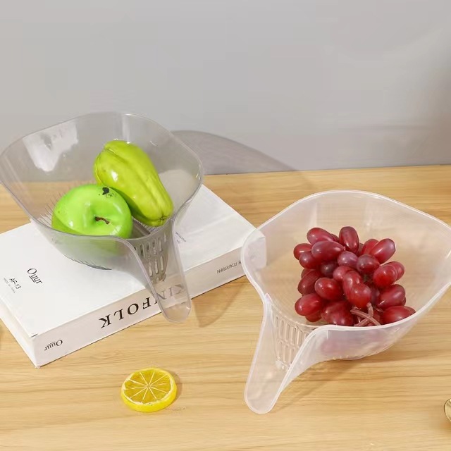 Multifunctional Draining Basket Rice Washing Filter Fruit and Vegetable Storage Basket Washing Fruit Plate Kitchen Draining Basin Taobao Vegetable Basket Washing Basin