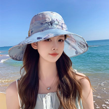 新款夏季帽子女士百搭防晒遮阳帽户外海边度假沙滩帽可折叠渔夫帽