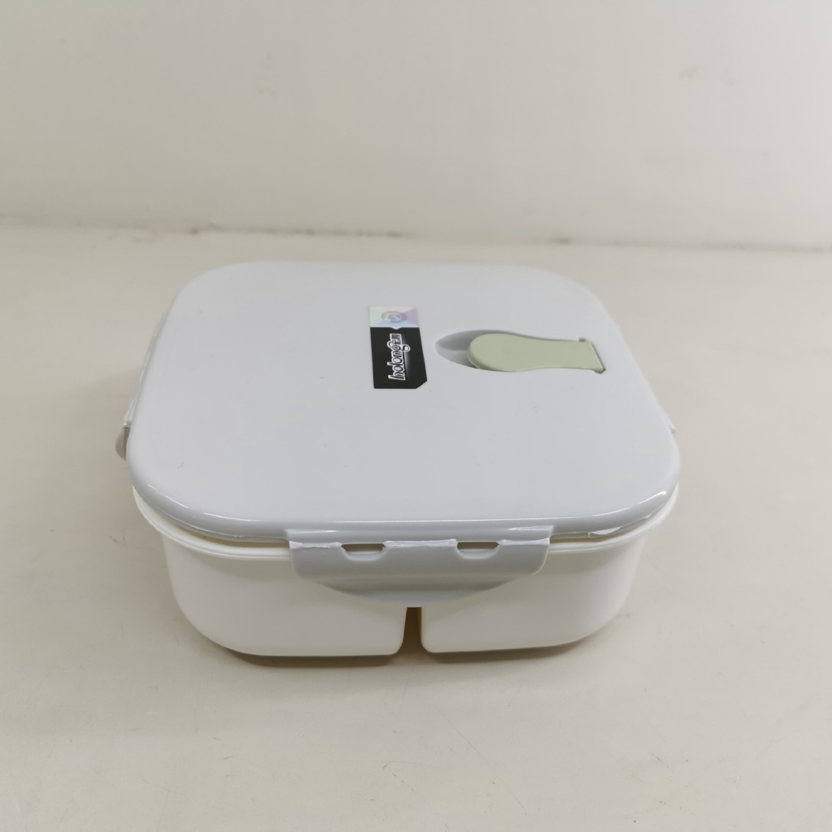 square fork with spoon microwaveable heating food grade plastic lunch box student lunch box three grids 1217