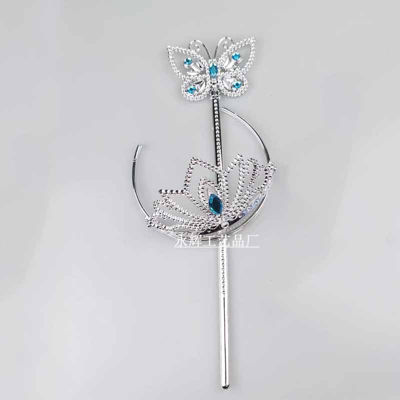 Factory in Stock Cinderella Blue High Heels Necklace Sandy Princess Crystal Shoes Necklace Butterfly Magic Wand Set