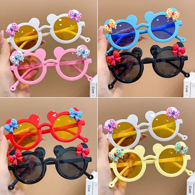 Mickey Kids Sunglasses Sunglasses Sun-Proof Kids Sunglasses Bow Cartoon Girl Toy Glasses