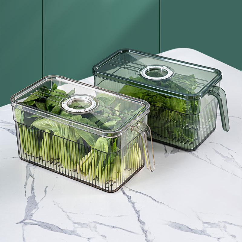 Kitchen Refrigerator Special Storage Box Pet Crisper with Handle Food Grade Organize Fantastic Transparent Storage Box