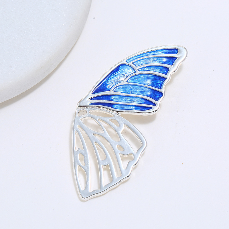 Classical Enamel Butterfly Wings Brooch High-End Female Fashion Wardrobe Malfunction Avoiding Pin Simple Elegant Corsage Ornament