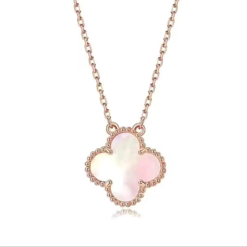 NOVEMBER'S High Version Four-Leaf Clover Necklace Female 18K Rose Gold Clavicle Chain Red Agate Double-Sided Classic Pendant Wholesale