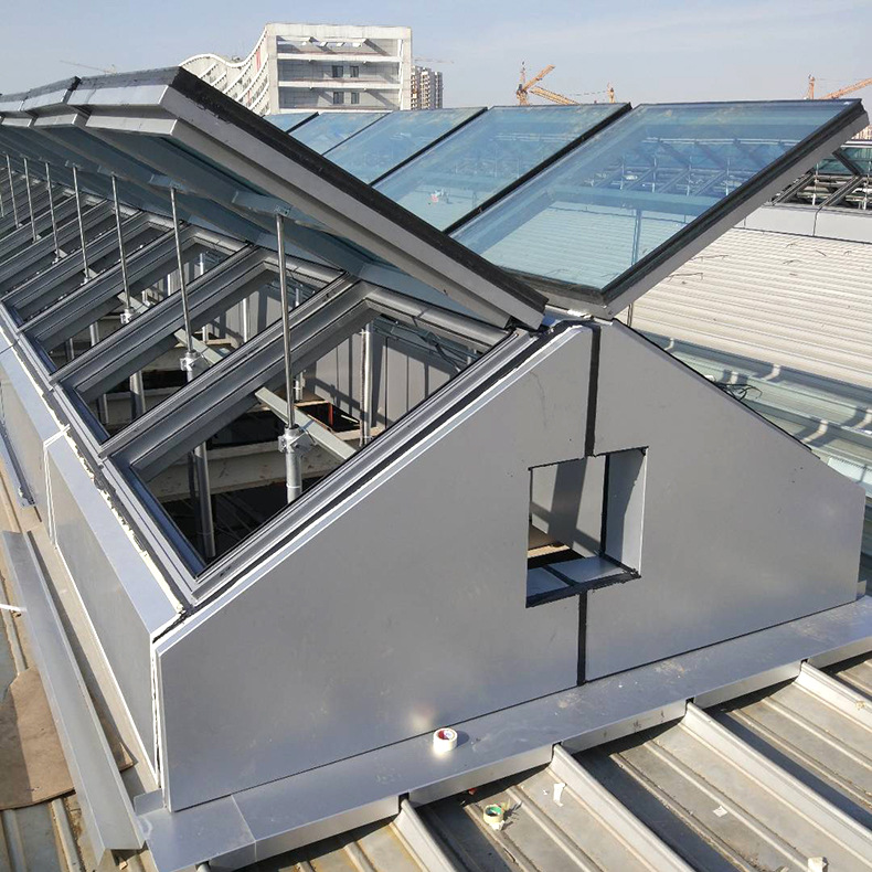 厂家供应铝合金电动天窗 电动三角形天窗三角形排烟通风天窗