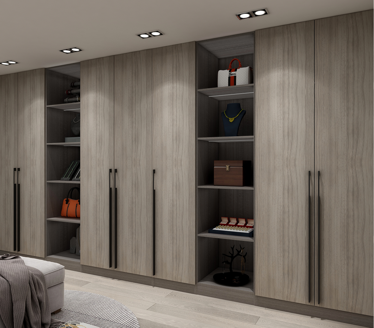 w6衣柜全铝现代简约卧室全屋定 制家具储物铝合金整体衣帽间-阿里巴巴