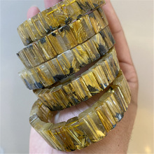天然巴西金钛晶金发晶手排手链梅花晶体满金发丝顺发清晰厂家批发