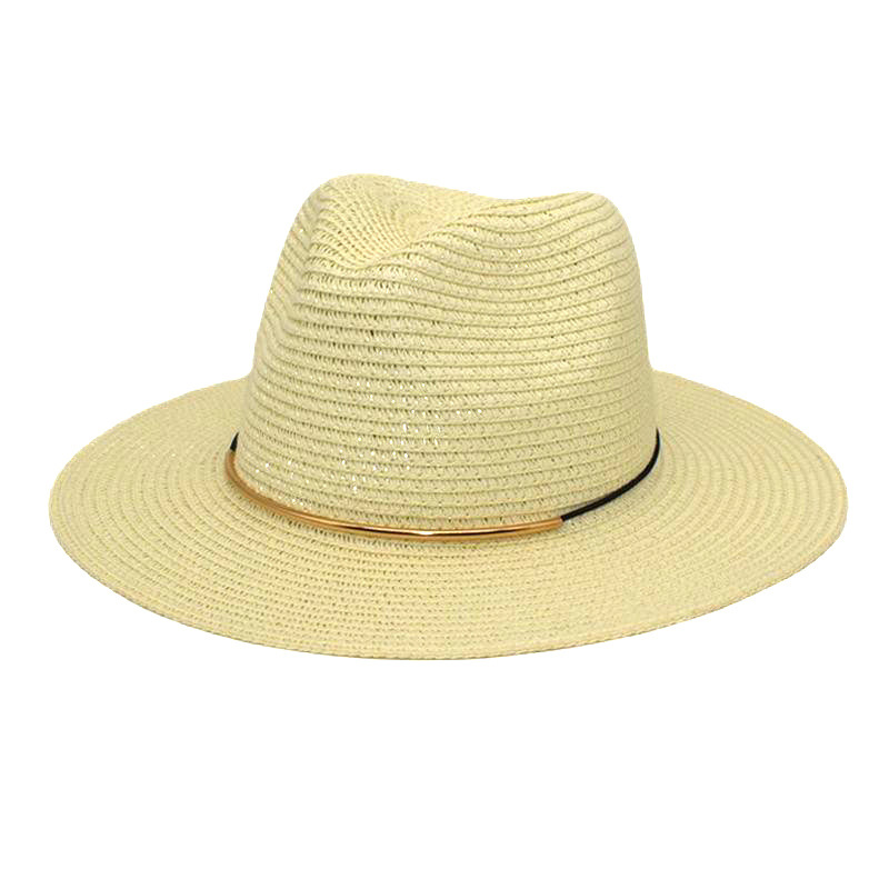 2022 New Men's and Women's Fashion Straw Hat Summer Outdoor Travel Sunshade Sun Straw Hat British Gentleman Fedora Hat